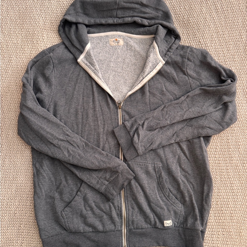Marine Layer Charcoal Zip-Up Sweater